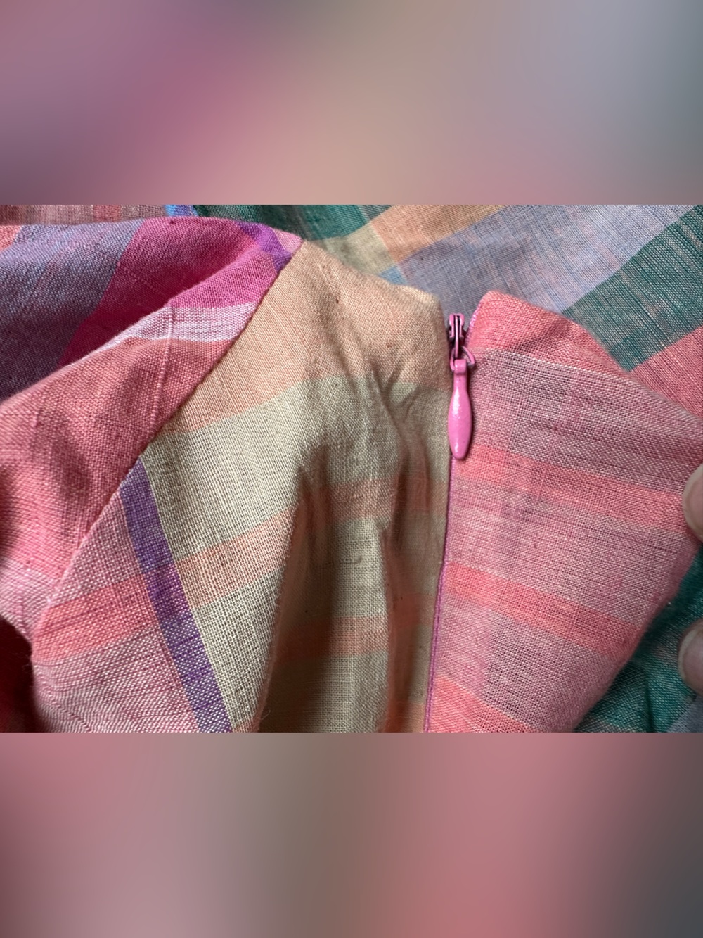 Ralph Lauren 1980s vintage plaid madras cotton multi halter dress 12 - Picture 12 of 14